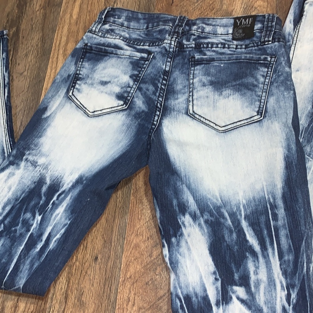 Y2K Acid Washed Bleached Denim Jeans Size 0 Juniors Women’s Retro Fit - Picture 14 of 17